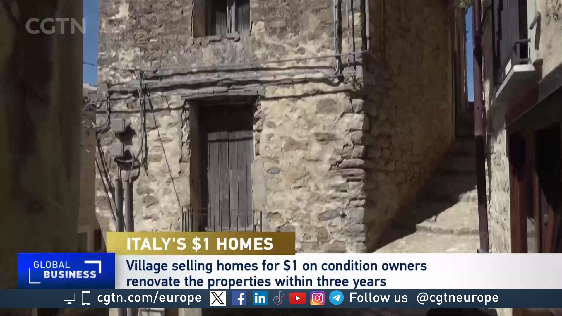 One-euro house scheme helps revive abandoned Italian villages - CGTN