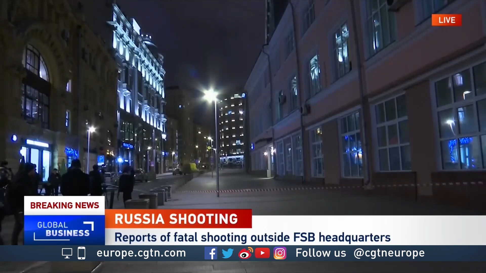 Deadly shooting in Moscow near Federal Security HQ CGTN